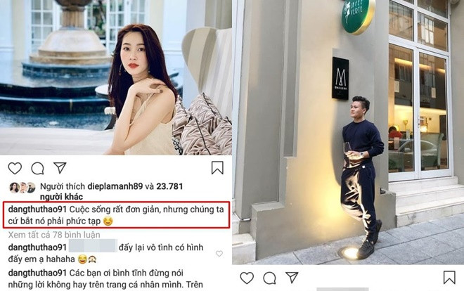 Bất ngờ trước phản ứng khác biệt của fan khi Quang Hải và 'thần tiên tỉ tỉ' Đặng Thu Thảo cùng đăng 1 dòng trạng thái Ảnh 2