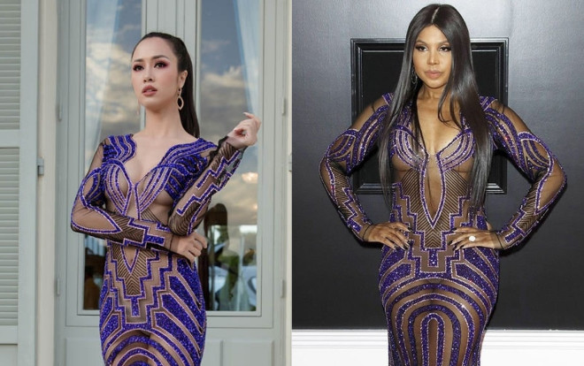 Diện đầm trong suốt khoe 90% cơ thể, danh ca Unbreak My Heart đụng độ mỹ nhân Việt Ảnh 2