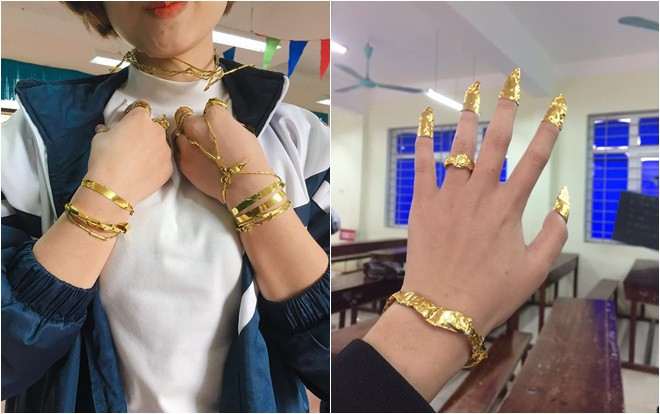 Đú trend 'quý tộc' theo kiểu tận dụng phế phẩm Valentine, móng tay, trang sức dát vàng của học sinh khiến dân mạng cười bò Ảnh 2