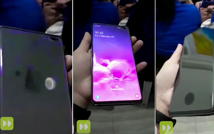 Rò rỉ video trên tay Galaxy S10+ với cụm camera kép 'đục lỗ' và cảm biến vân tay siêu âm trong màn hình Ảnh 2