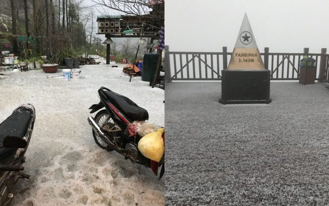 Kỳ thú đỉnh Fansipan đẹp ngỡ ngàng sau khi xuất hiện mưa băng Ảnh 2