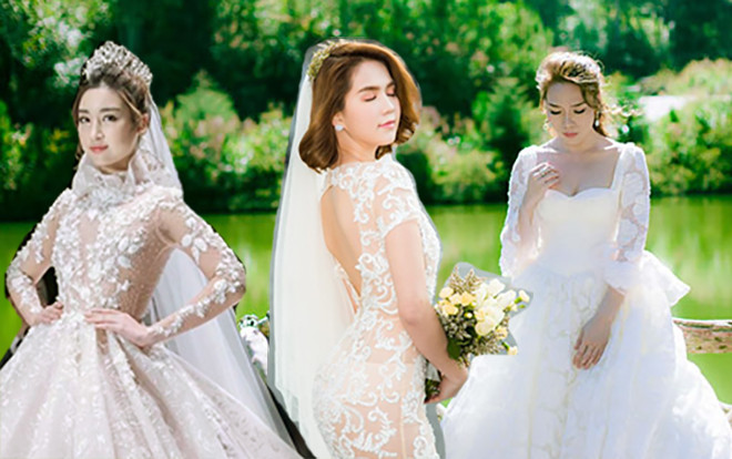Mỹ Linh đẹp thuần khiết, Ngọc Trinh gợi cảm hết nấc nhưng Mỹ Tâm mới là xuất sắc khi mặc váy cưới Ảnh 2
