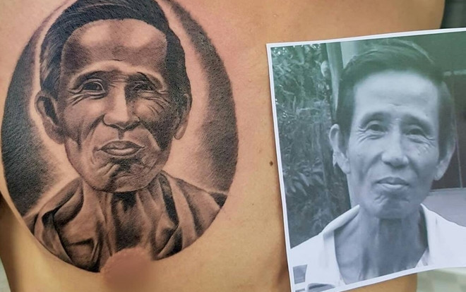Chàng trai xăm hình cha lên ngực để cha mãi ở trong lòng mình sau khi ông qua đời vì bạo bệnh Ảnh 2