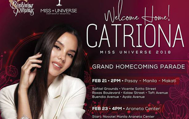 Cận cảnh chuyến xe chuyên chở 'mèo xám' Catriona Gray và lịch trình diễu hành như 'đại minh tinh' Ảnh 2