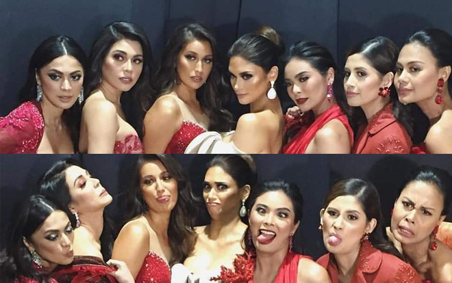 Dàn mỹ nhân Hoa hậu Hoàn Vũ Philippines 'núp bóng' sau hậu trường làm trò 'nhắng nhít' Ảnh 2