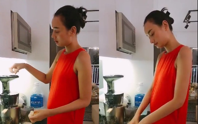 Đăng clip vô tình để lộ bụng to bất ngờ, người mẫu Lê Thúy mang thai? Ảnh 2