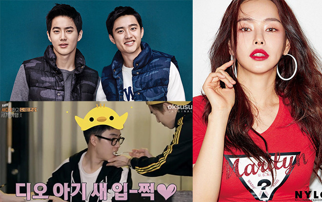 Suho (EXO) hóa 'chim mẹ' đút thức ăn cho D.O - 'Hoa hậu đẹp nhất Hàn Quốc' Honey Lee đáng yêu trên tạp chí Nylon Ảnh 2