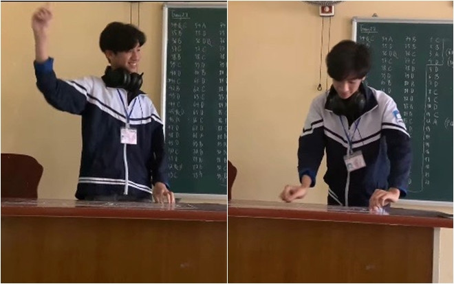 Nam sinh giả làm DJ ‘quẩy’ hết mình trong lớp được dân mạng truy lùng danh tính vì đẹp trai hao hao Bình An Ảnh 2