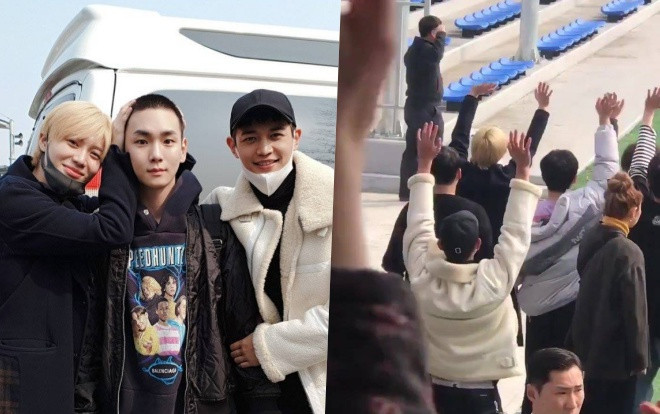 Giây phút cảm động: Các thành viên SHINee đồng loạt 'vẫy tay' tạm biệt Key trong ngày nhập ngũ! Ảnh 2