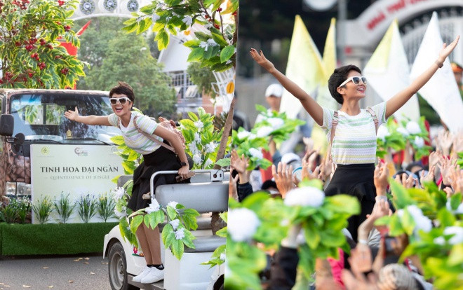 H’Hen Niê diễu hành cùng đàn voi 'nghìn ký' siêu hoành tráng tại sự kiện ở quê nhà Ảnh 2