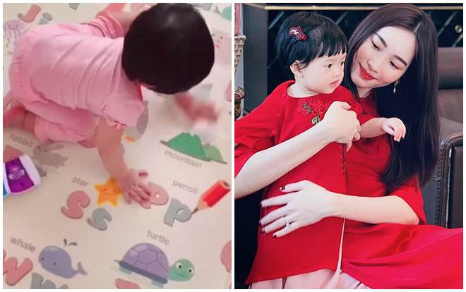 Con gái Đặng Thu Thảo gần 1 tuổi đã biết làm việc nhà Ảnh 2