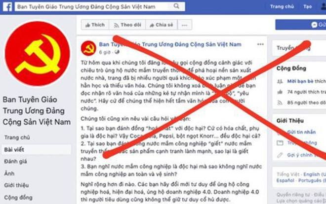 Ban Tuyên giáo Trung ương cảnh báo tài khoản facebook mạo danh đưa thông tin sai vụ nước mắm Ảnh 2