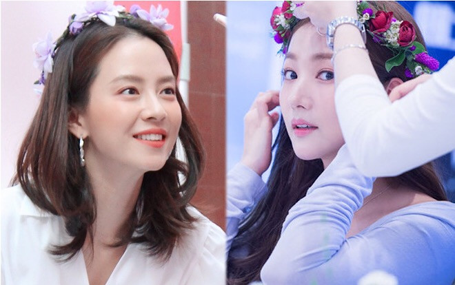 Chỉ cần Song Ji Hyo - Park Min Young cười và đeo vòng hoa, nữ thần sẽ xuất hiện Ảnh 2