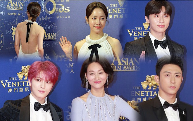 Thảm đỏ 'Asian Film Awards 2019': Han Ji Min khoe lưng trần, Park Seo Joon đọ sắc với Hoàng Cảnh Du - Kim Jae Joong Ảnh 2