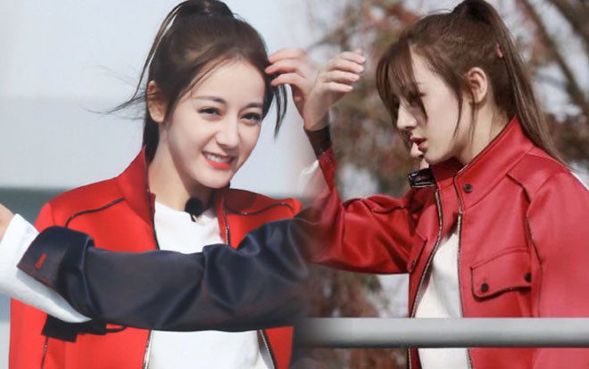 Địch Lệ Nhiệt Ba xinh đẹp với áo khoác biker đỏ khi quay ‘Thử thách cực hạn' cùng La Chí Tường Ảnh 2