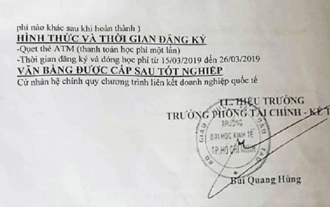 Trường ĐH Kinh tế TP.HCM bị giả con dấu, chữ ký để lừa đảo thí sinh Ảnh 2