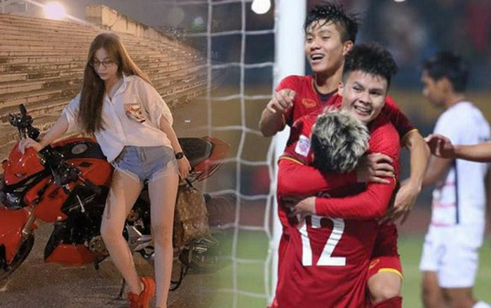 Đi cổ vũ Quang Hải, Nhật Lê mặc quần '5cm' siêu gợi cảm làm nóng rẫy của sân Mỹ Đình Ảnh 2