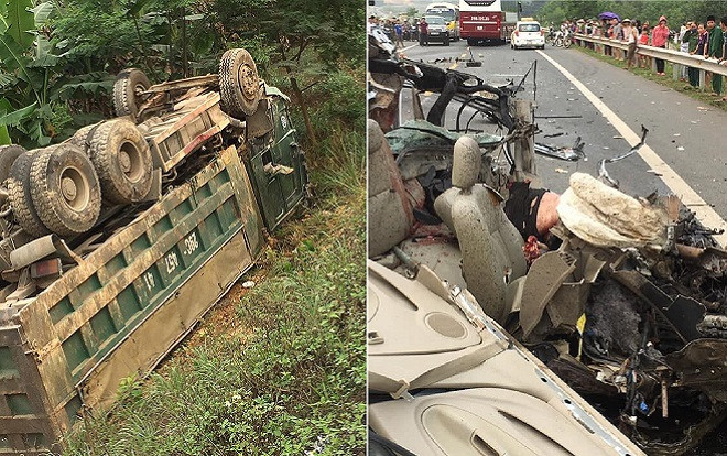 Đấu đầu xe tải, ô tô 4 chỗ bị đâm bẹp dí, tài xế mắc kẹt tử vong thương tâm Ảnh 2
