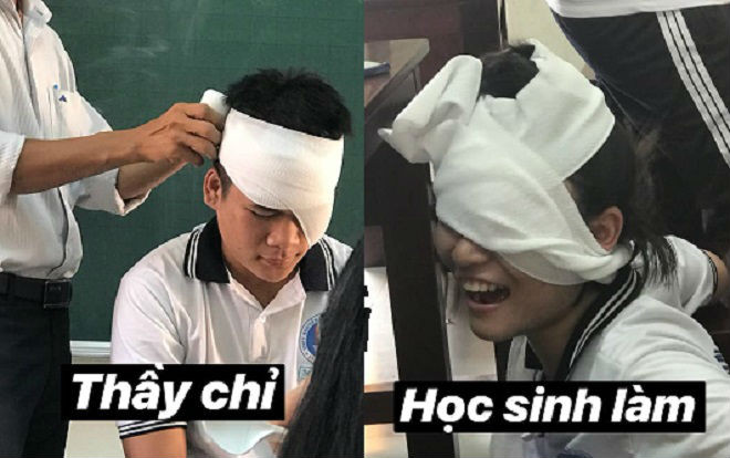 Nỗi khổ tiết thực hành 'băng bó vết thương' trong kỳ quân sự: Thầy chỉ 1 đường, học trò tự làm 1 nẻo Ảnh 2