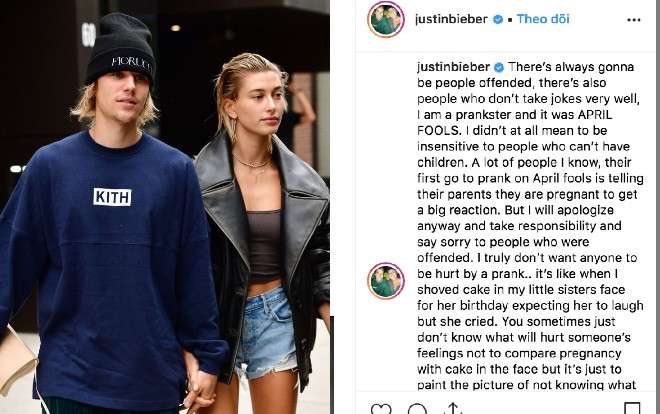 Bị chỉ trích dữ dội vì trò đùa Hailey mang thai, Justin Bieber lên tiếng xin lỗi Ảnh 2