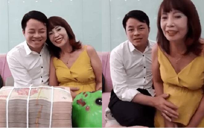 Cô dâu 62 tuổi bất ngờ khoe bụng bầu trong livestream mới nhất, hạnh phúc rạng rỡ khi được chồng trẻ liên tục xoa bụng Ảnh 2