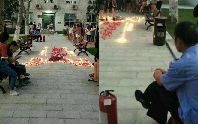 Bác bảo vệ có tâm nhất hệ mặt trời: Chuẩn bị sẵn bình cứu hỏa khi chàng trai thắp nến tỏ tình ở kí túc xá Ảnh 2