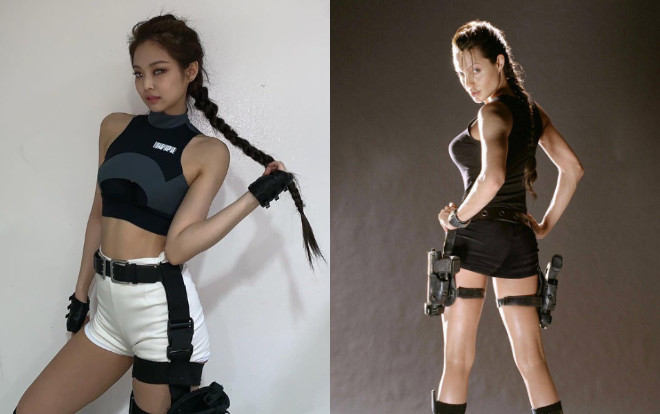 Netizen nghi ngờ Jennie (Black Pink) sao chép phong cách của Lara Croft - Angelina Jolie Ảnh 2