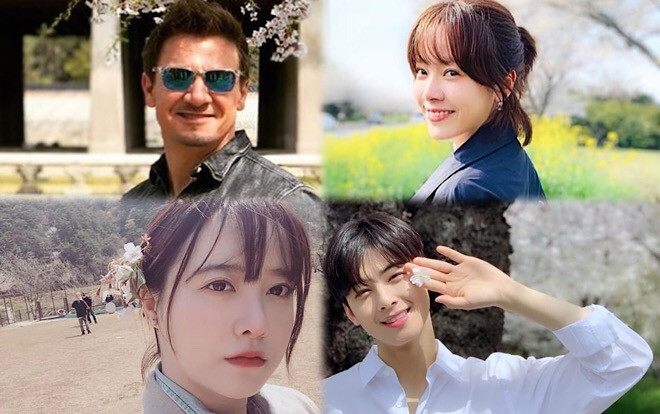 Ronin của 'Avengers: Endgame' cùng Goo Hye Sun, Cha Eun Woo đăng ảnh mê mẩn hoa anh đào ở Hàn Quốc Ảnh 2