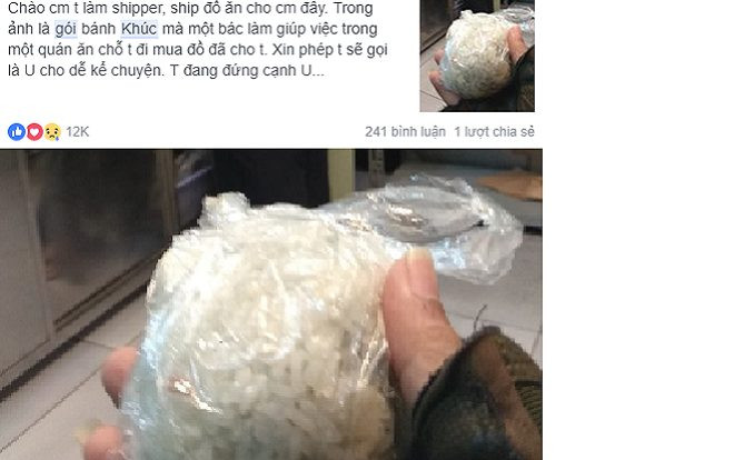 Gói xôi 'ăn cho đỡ đói' từ người dưng và câu chuyện cảm động rơi nước mắt của chàng shipper nghèo Ảnh 2