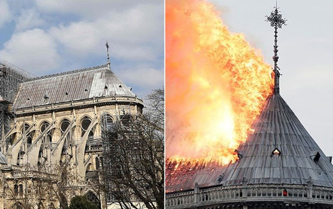 Hình ảnh nhà thờ Đức Bà Paris trước và sau hỏa hoạn Ảnh 2