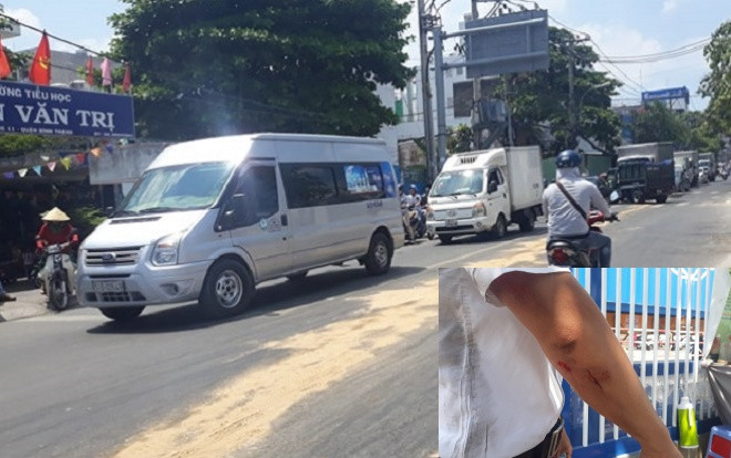 Nhiều người Sài Gòn ngã nhào do vết dầu nhớt đổ giữa đường Ảnh 2