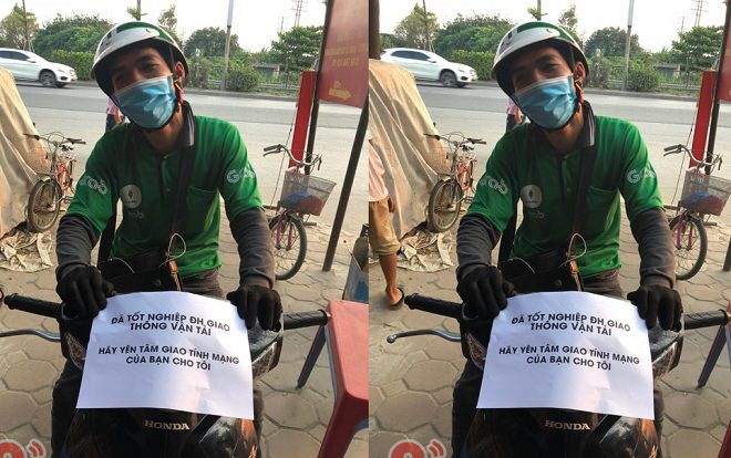 Chàng Grab với tấm biển quảng cáo 'đã tốt nghiệp Đại học' khiến cư dân mạng vừa cười vừa thương Ảnh 2