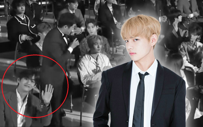 Khoảnh khắc tại The Fact Music Awards: Nam thần V (BTS) tranh thủ 'tia' camera để được lọt vào khung hình lên sóng Ảnh 2