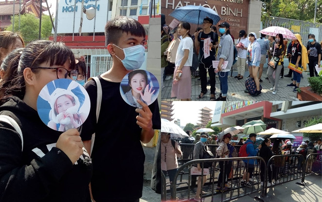 Bất chấp nắng gắt 35 độ, fan TP. HCM háo hức xếp hàng chờ gặp Red Velvet - Weki Meki - Jeong Sewoon Ảnh 2