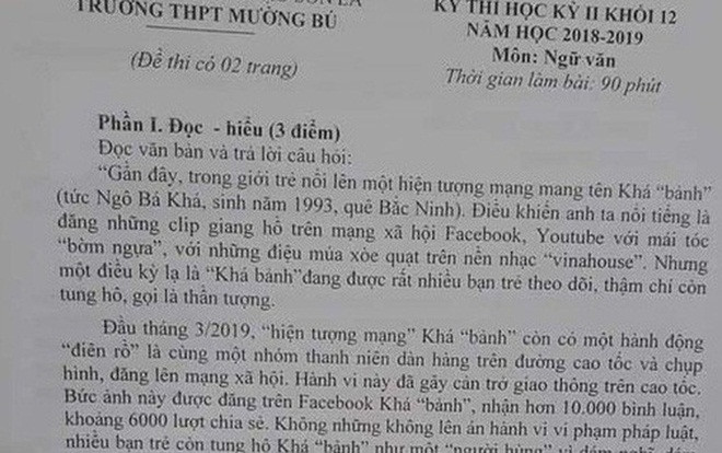 Khá 'Bảnh' lại xuất hiện trong đề thi Ngữ văn dài ngoằng gây tranh cãi Ảnh 2