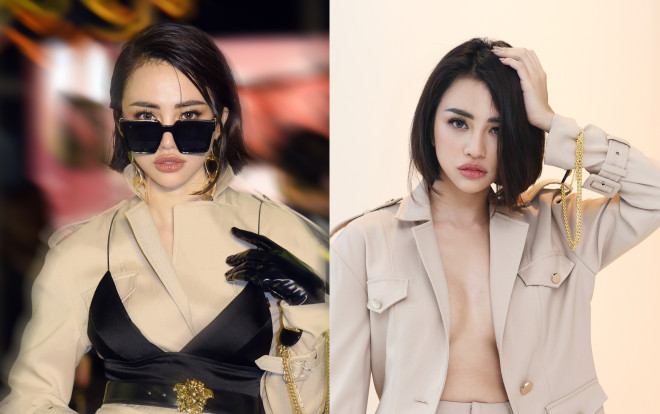 Thiên Nga khoe vòng 1 lấp ló với mốt không nội y, biến tấu một bộ cánh hai cách mặc Ảnh 2