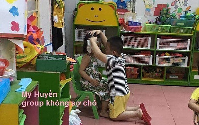 Cậu bé 5 tuổi khiến nhiều thanh niên 'chạy dài' vì hành động 'soái ca' này của mình với bạn gái Ảnh 2