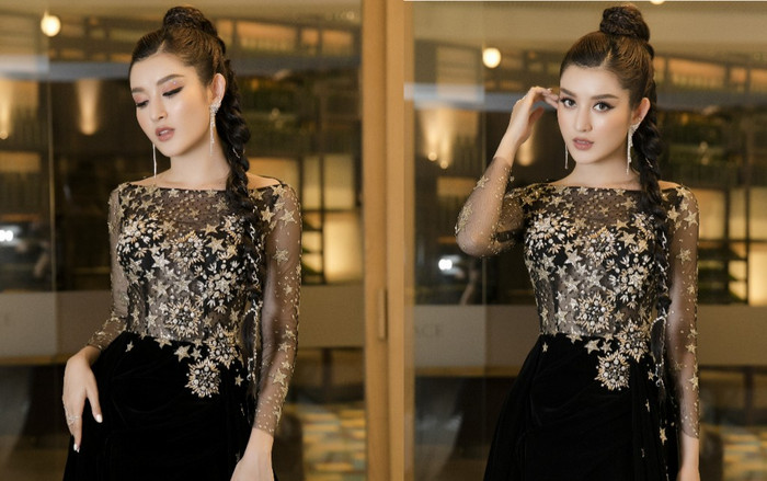 Á hậu Huyền My than muốn trẹo cổ sau khi chơi trội, gắn 2 kí xích lên đầu Ảnh 2