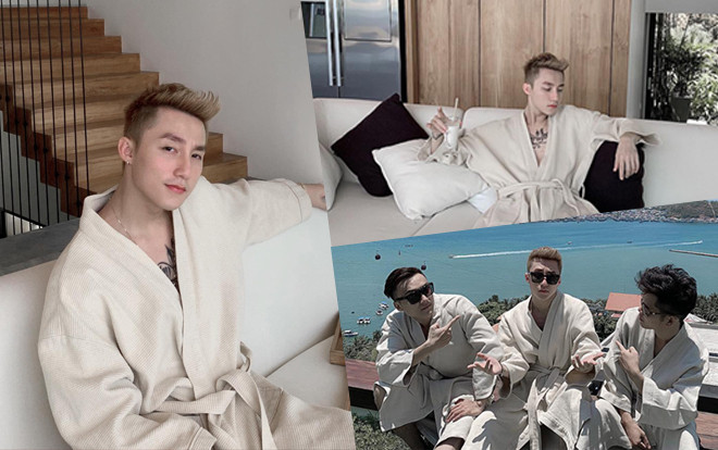 Sơn Tùng M-TP khiến fan 'mất máu' khi mặc mỗi chiếc áo choàng tắm bên hội bạn thân Ảnh 2