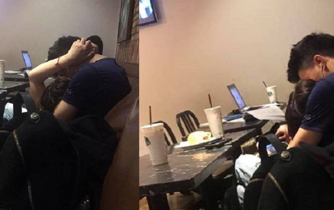 Đôi nam nữ thản nhiên 'thân mật' tại quán cafe đông đúc khiến nhiều người 'ngứa mắt' Ảnh 2
