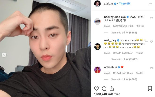 Xiumin cắt tóc để nhập ngũ, Chanyeol, Baekhyun, Sehun vừa nhìn thấy đã ngay lập tức bình luận Ảnh 2
