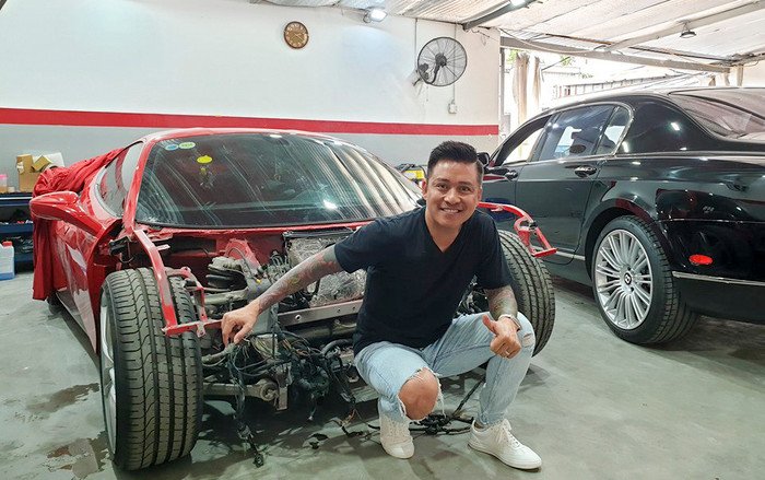 Siêu xe Ferrari 488 GTB của ca sĩ Tuấn Hưng chuẩn bị tái xuất sau gần nửa năm gặp nạn Ảnh 2