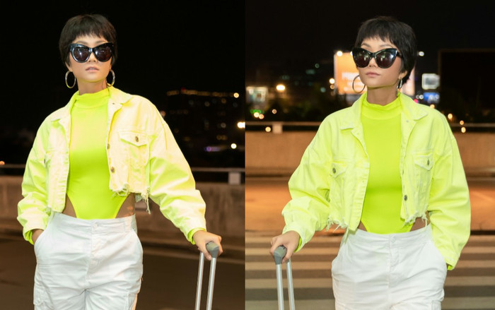 H'Hen Niê lại làm cả sân bay 'náo loạn' khi thả dáng với áo tắm màu chóe Ảnh 2