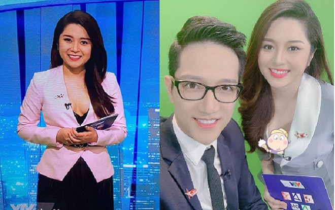 Sợ lại hớ hênh trên sóng truyền hình, MC xinh đẹp của VTV khéo léo che chắn khi chụp ảnh hậu trường cùng đồng nghiệp Ảnh 2