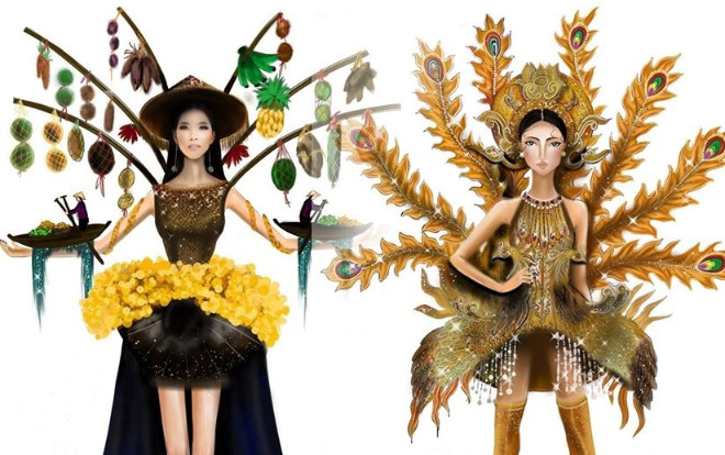 Lộ diện loạt mẫu trang phục dân tộc độc lạ đầu tiên của Hoàng Thùy ở Miss Universe 2019 Ảnh 2