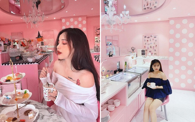 Sài Gòn: Xuất hiện quán trà sữa phủ đầy một màu 'hường' khiến các cô gái ào ào tới check-in Ảnh 2