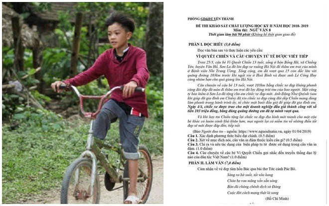 Chuyện cậu bé đạp xe 103 km từ Sơn La đến Hà Nội thăm em vào đề Văn Ảnh 2