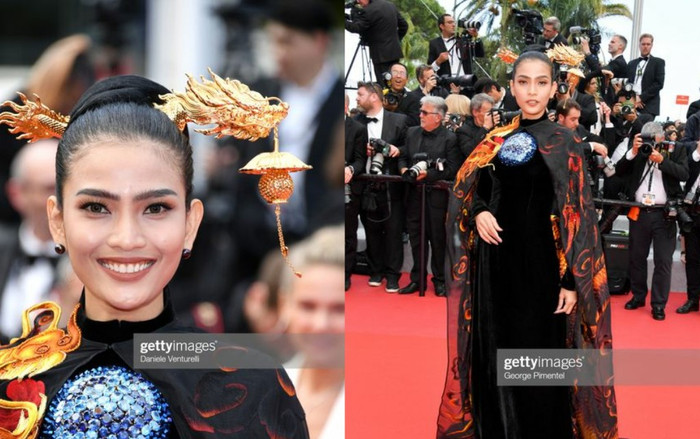 Cư dân mạng khen chê trái chiều khi Trương Thị May đem áo choàng rồng lên thảm đỏ Cannes Ảnh 2