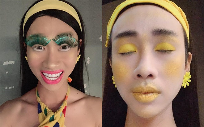 Ngã ngửa với 1001 kiểu make up của Hải Triều, nhưng hú hồn nhất vẫn là hàng mi 'lông chồn' này Ảnh 2