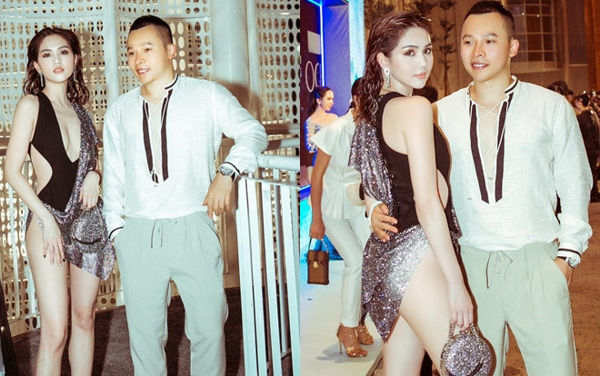 Ngọc Trinh lại 'gây bão' khi diện trang phục bị chê 'như đi bơi' sánh đôi cùng Vũ Khắc Tiệp Ảnh 2